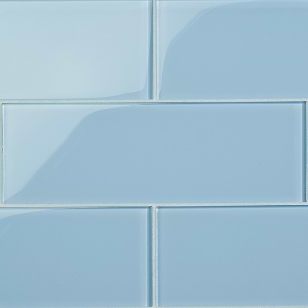 Loft Blue Gray 4x12 Polished Glass Tile