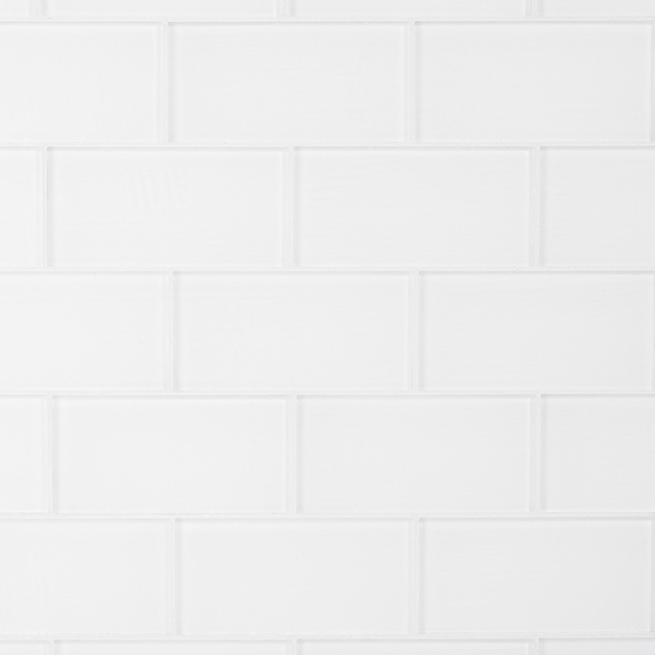Loft Super White Frosted 3x6 Glass Subway Wall Tile