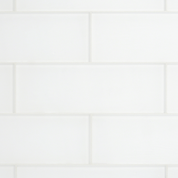 Loft Super White 4x12 Frosted Glass Subway Wall Tile