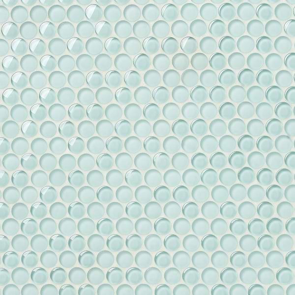 Loft Adriatic Mist 3/4" Penny Round Glass Tile