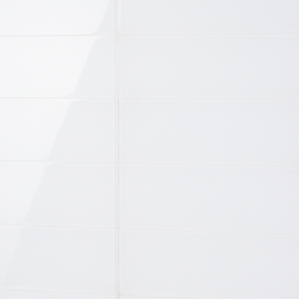 Loft Super White 6x18 Polished Glass Subway Tile for Wall