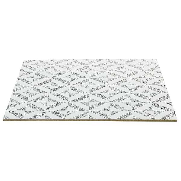 Cleopatra Diagonal Truffle White Terrazzo and Bianco White Marble Polished Mosaic Tile