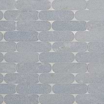 Norway Blue Celeste 2x6 Polished Marble and Pearl Waterjet Mosaic Tile