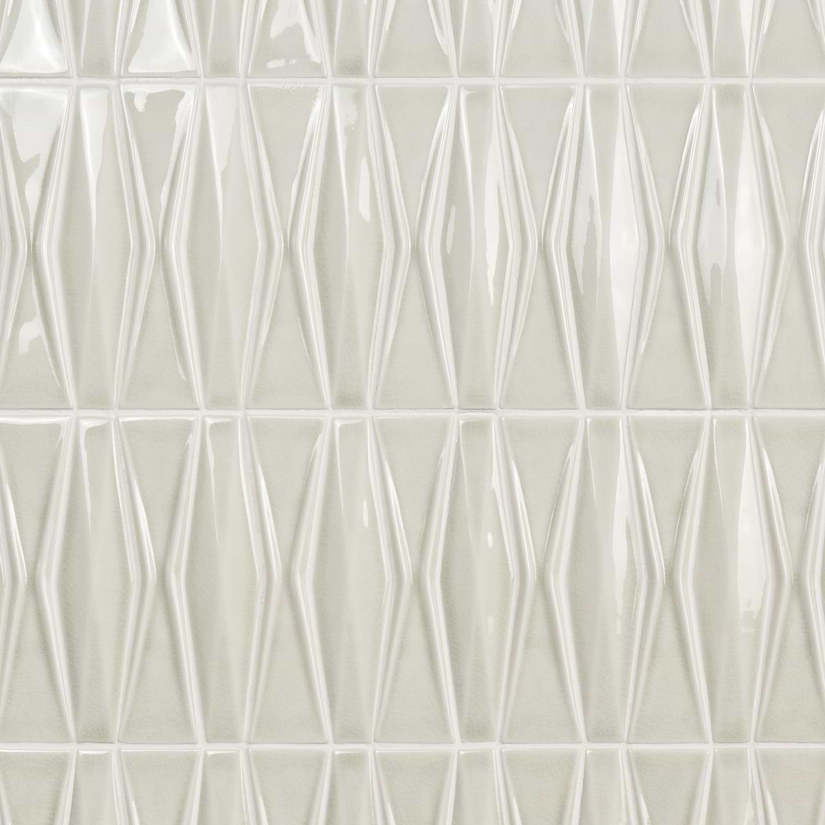 Nabi Harlequin Tundra Gray 2x8 Crackled Glossy Glass Mosaic Tile