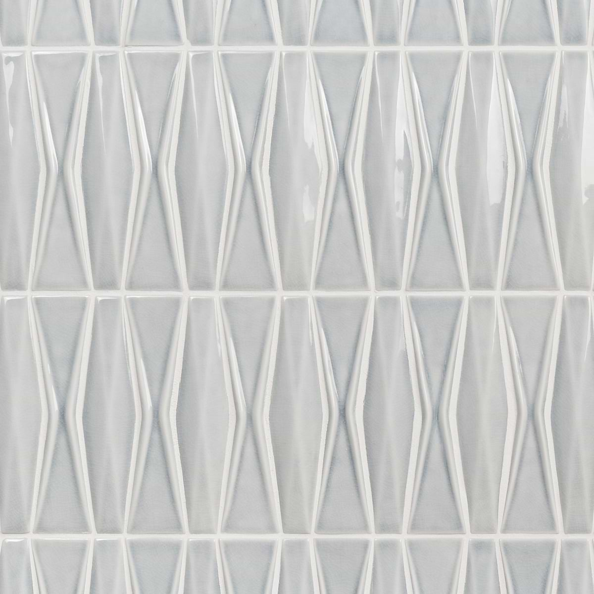 Nabi Harlequin Arctic Blue 2x8 Crackled Glossy Glass Mosaic Tile