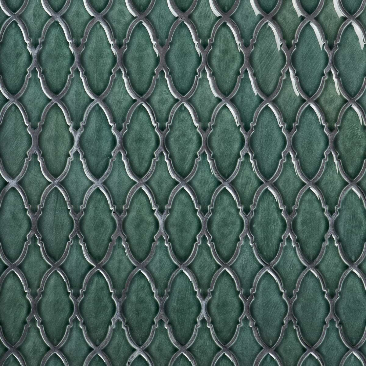 Nabi Valor Deep Emerald Green 2x4 Crackled Glossy Glass Mosaic Tile