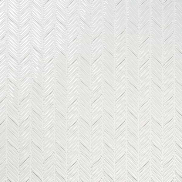 Nabi Alula Glacier White Chevron Crackled Glossy Glass Mosaic Tile