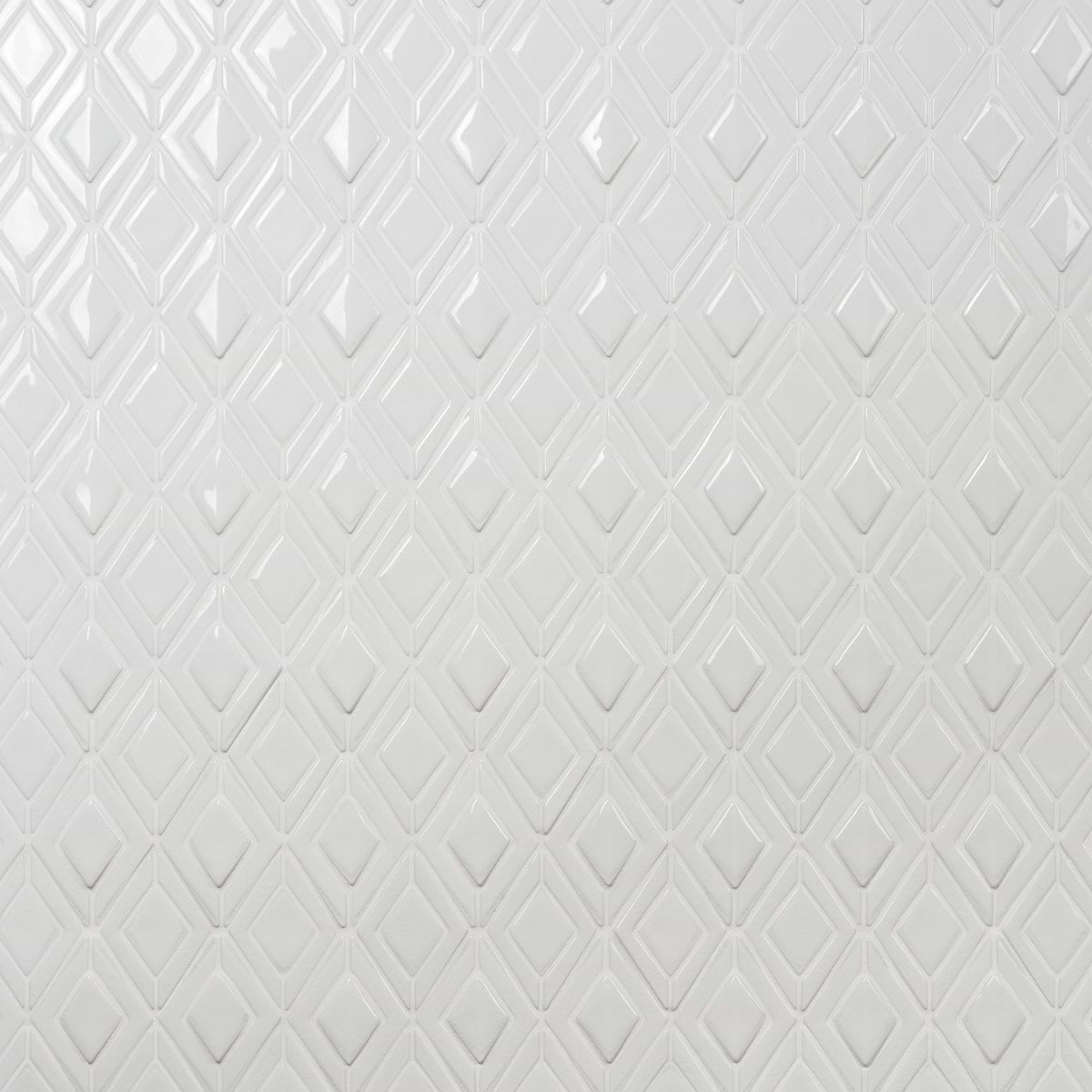 Nabi Jewel Glacier White 3D Crackled Glossy Glass Mosaic Tile