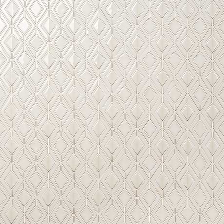 Nabi Jewel Natural White 3D Glossy Glass Mosaic Tile