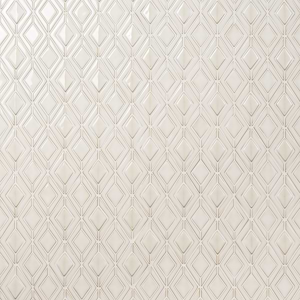 Nabi Jewel Natural White 3D Glossy Glass Mosaic Tile