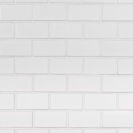 Nabi Subway Natural White 3x6 Glossy Glass Tile