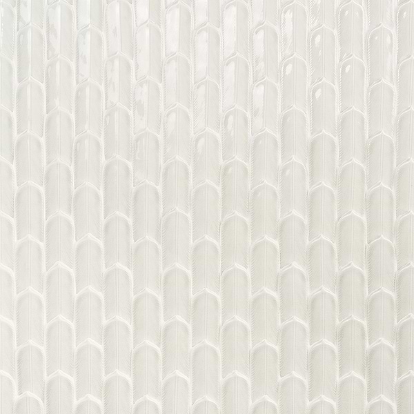 Nabi Quill Tundra Gray 2x5 3D Crackled Glossy Glass Mosaic Tile