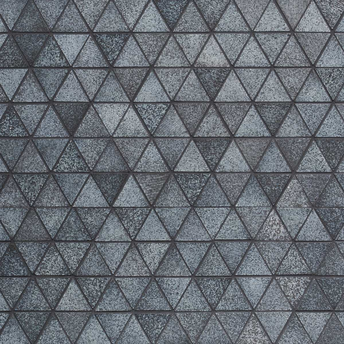 Bushwick Blue 2" Triangle Glossy Lava Stone Mosaic Tile