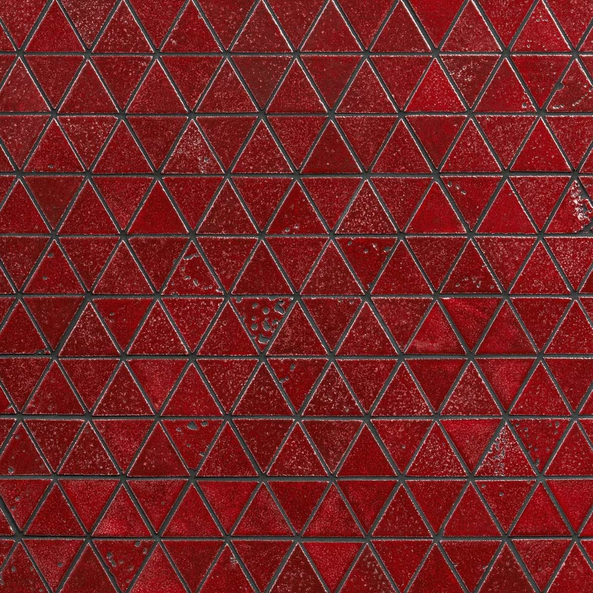 Bushwick Red 2" Triangle Glossy Lava Stone Mosaic Tile