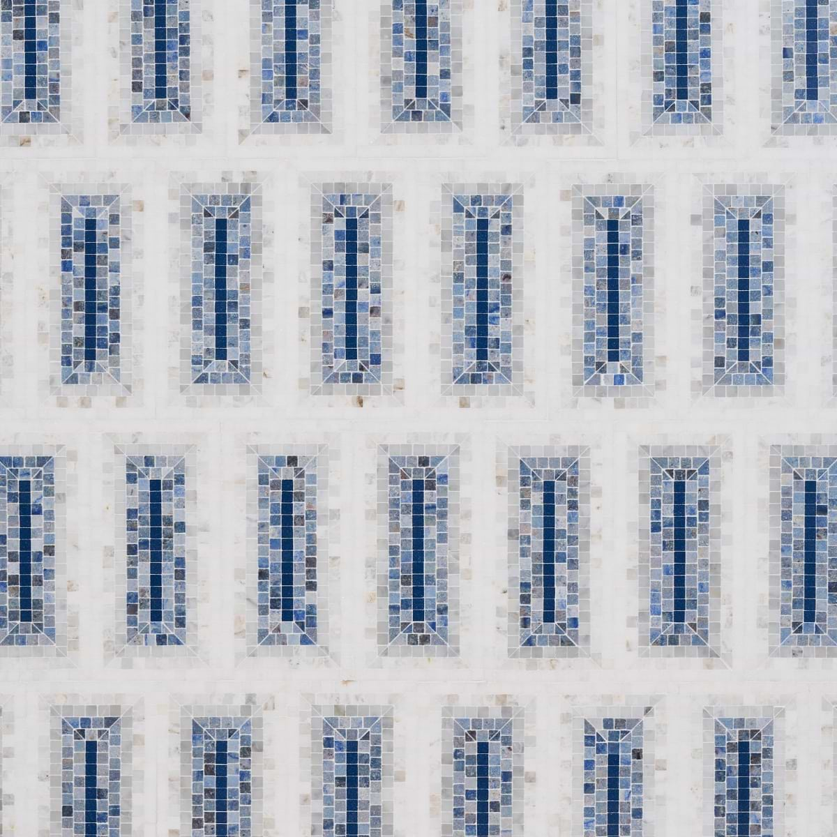 Ako Azul Blue 4x9 Rectangle Marble Micro Mosaic Tile