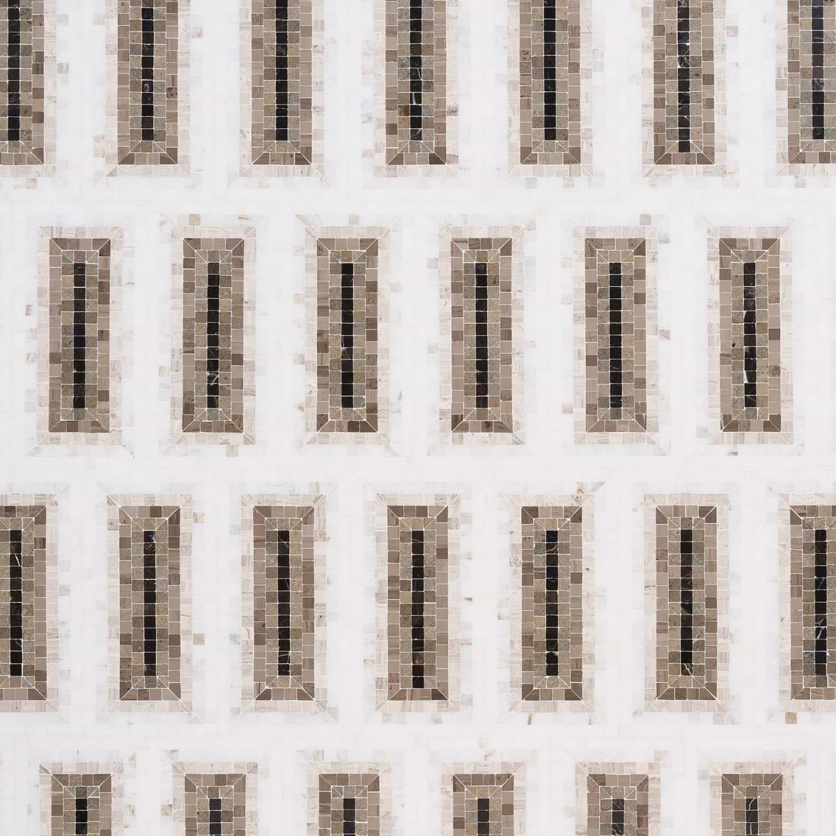 Ako Saint Laurent Brown 4x9 Rectangle Marble Micro Mosaic Tile