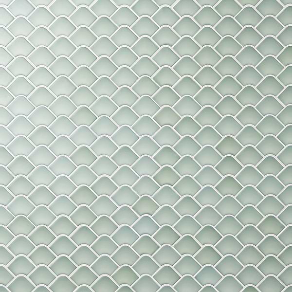 Suki Green 2x3 Fishscale Matte Glass Mosaic Tile