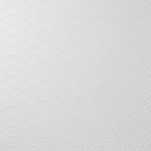 Suki White 2x3 Fishscale Matte Glass Mosaic Tile