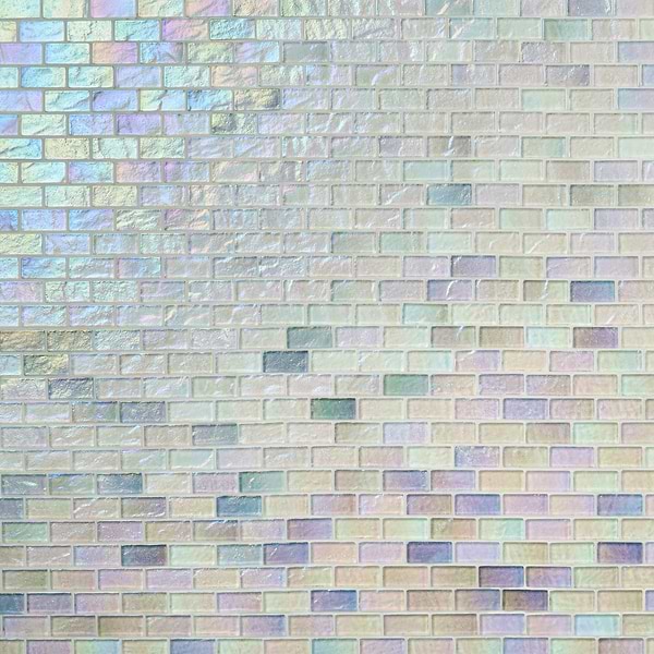 Splash Glacier White 1x2 Polished Glass Mosaic Tile