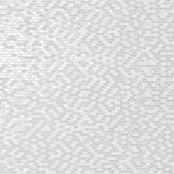 Paragon Pearl Lace Gray Mini Brick Marble & Glass Mosaic Tile