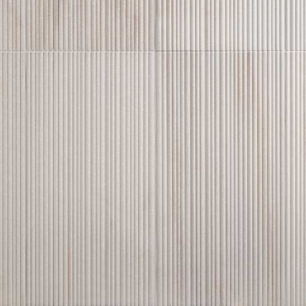 Waves Golden Valley White 12x24 Fluted 3D Honed Marble Tile