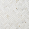 Alaska White 1x3" Herringbone Polished Marble Mosaic Tile