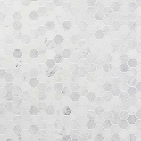 Asian Statuary 2" Hexagon Polished Marble Mosaic Tile