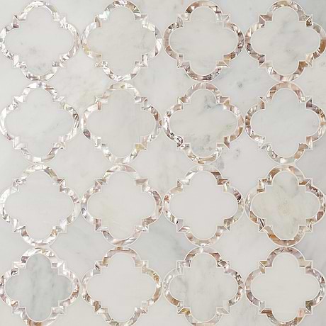 Waterjet Marble + Pearl Tile for Backsplash,Kitchen Wall,Bathroom Wall,Shower Wall