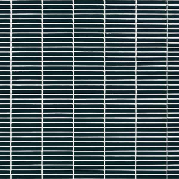 Kai Emerald Green 1x4" Tri-Stacked Glossy Porcelain Mosaic Tile