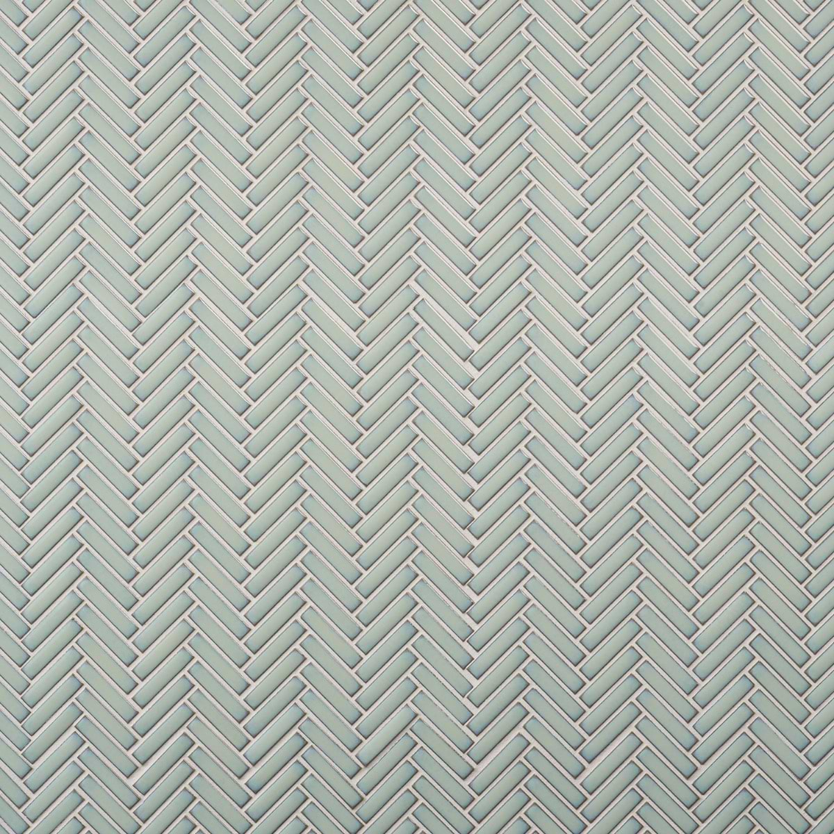 Kai Mint Green 1x2" Herringbone Glossy Porcelain Mosaic Tile