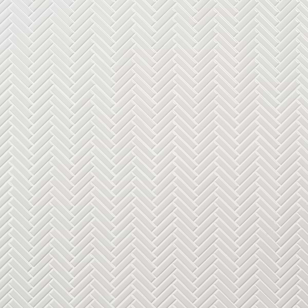 Kai White 1x2" Herringbone Glossy Porcelain Mosaic Tile