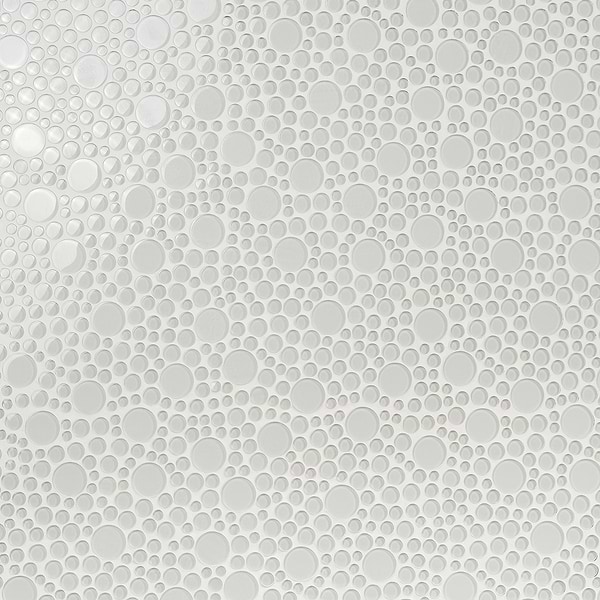 Loft Spa Super White Circles Glass Polished Mosaic Tile