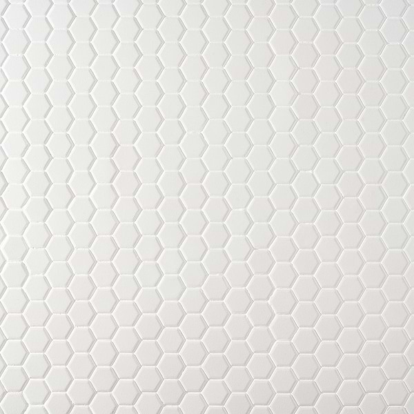 Level White 1" Hexagon Matte Porcelain Mosaic Tile
