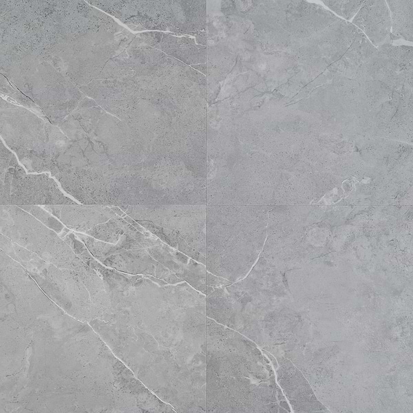 Optoro Chauny Marble Medium Gray 28mil Wear Layer Rigid Core Click 12x24 Luxury Vinyl Tile