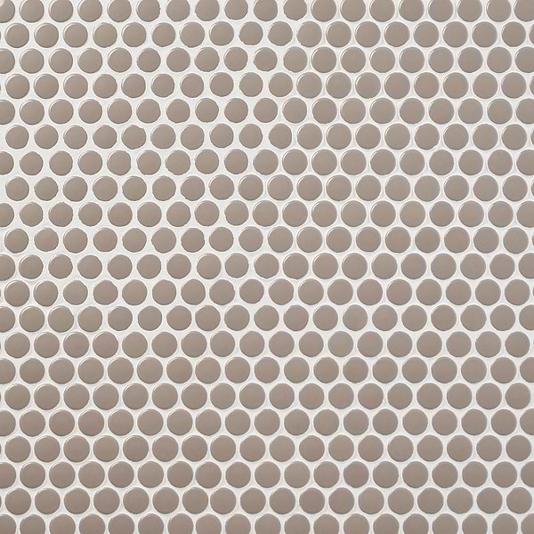Paradise Firma Beige 1" Penny Round Polished Porcelain Mosaic