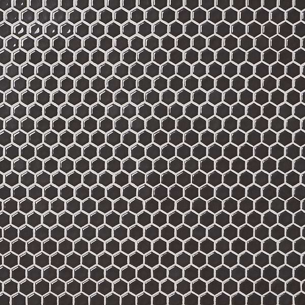 Eden Pavement Gray Rimmed 1" Hexagon Polished Porcelain Mosaic