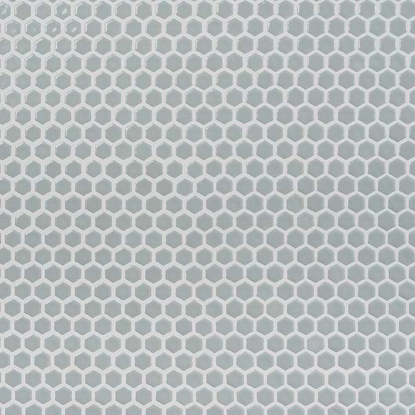 Eden Modern Gray Rimmed 1" Hexagon Polished Porcelain Mosaic