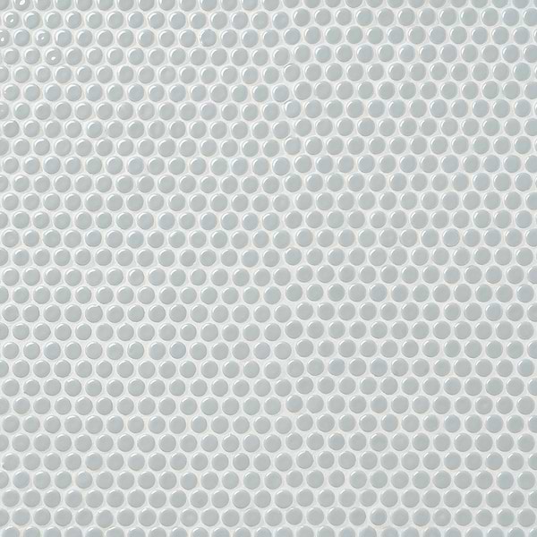 Eden Modern Gray Rimmed 1" Penny Round Polished Porcelain Mosaic