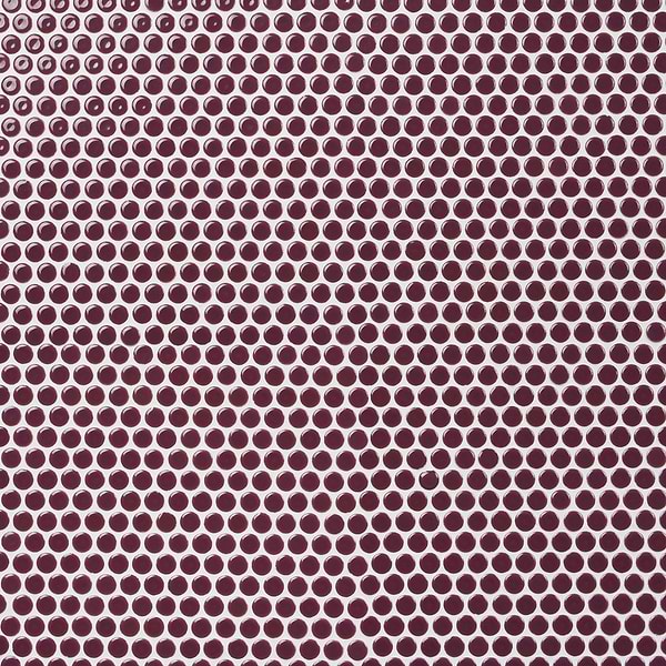 Eden Summer Plum Purple 1" Penny Round Polished Rimmed Porcelain Mosaic