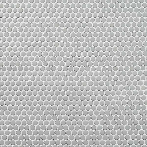 Eden Antiguan Sky Gray Rimmed 1" Penny Round Polished Porcelain Mosaic