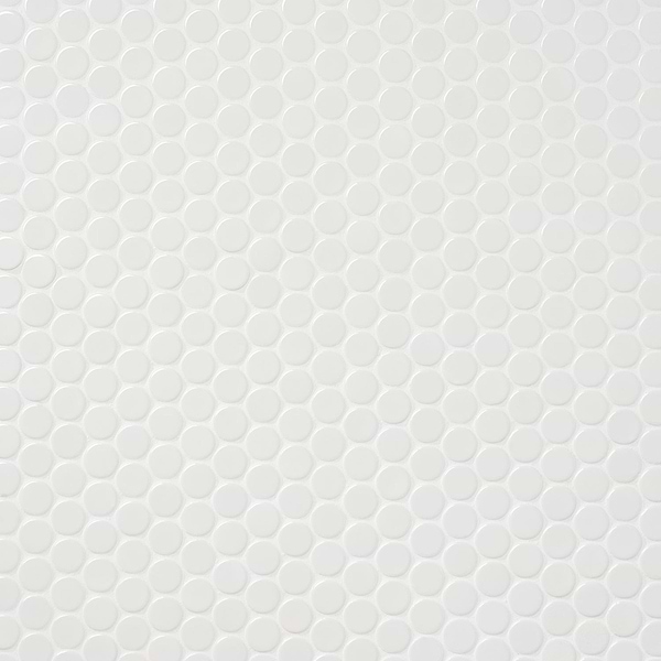 Paradise White 1" Penny Round Polished Porcelain Mosaic