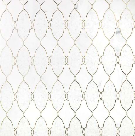 Waterjet Marble + Metal Tile for Backsplash,Kitchen Wall,Bathroom Wall