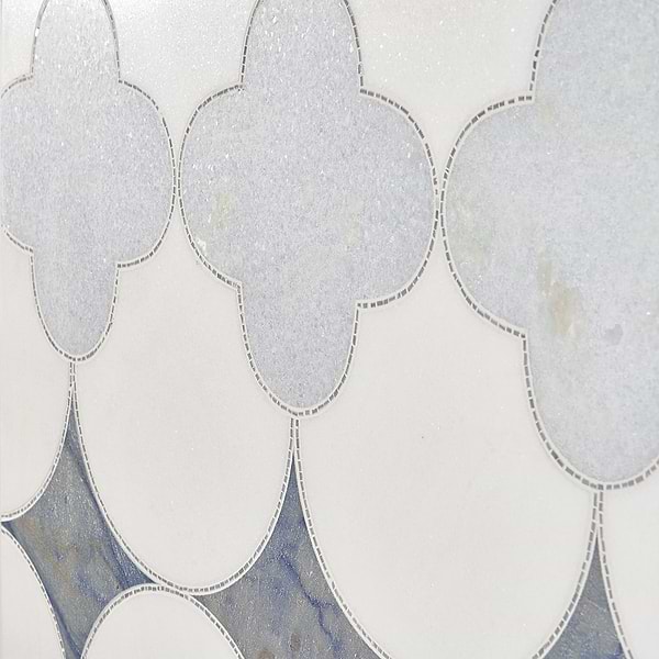 Layla Azul Blue Polished Marble Mosaic Tile