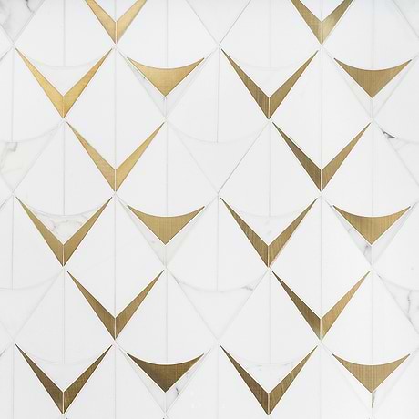 Decorative Marble + Metal Tile for Backsplash,Kitchen Wall,Bathroom Wall