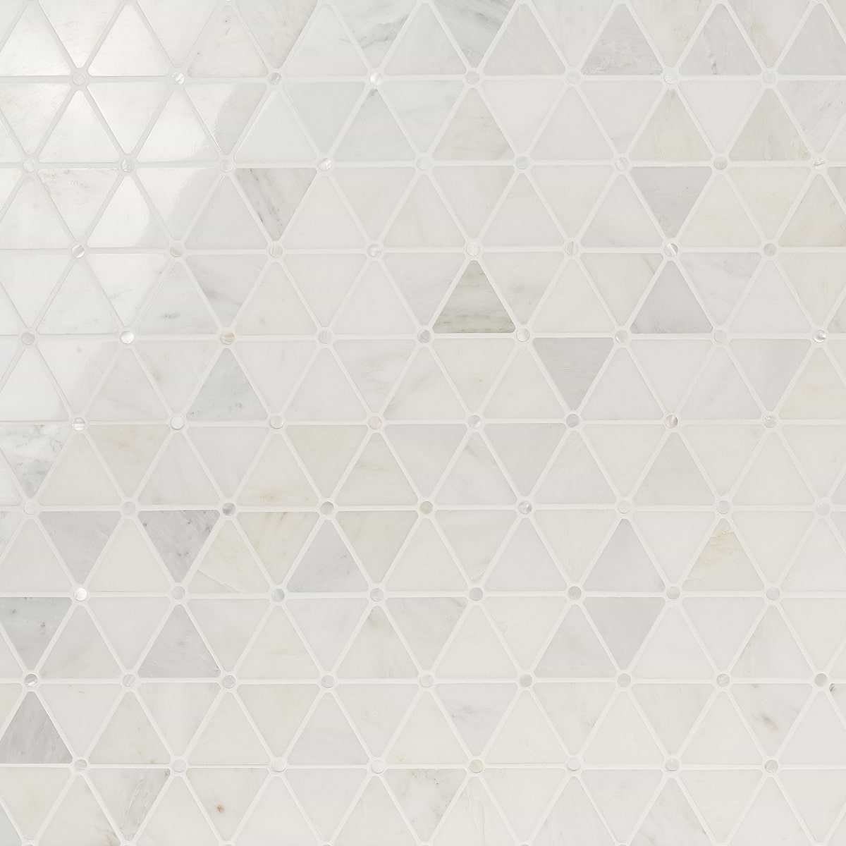 Highland Akoya White 2" Marble & Pearl Polished Mosaic Tile