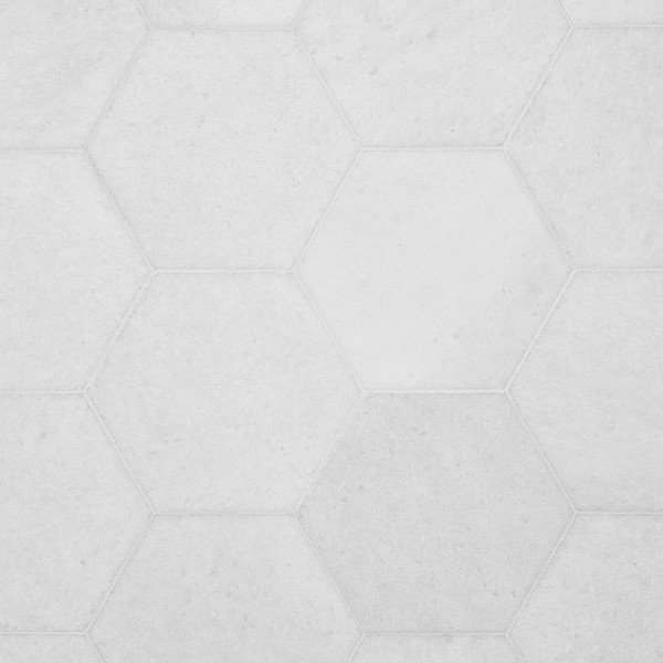 Snow White 10" Honed Marble Hexagon Tile