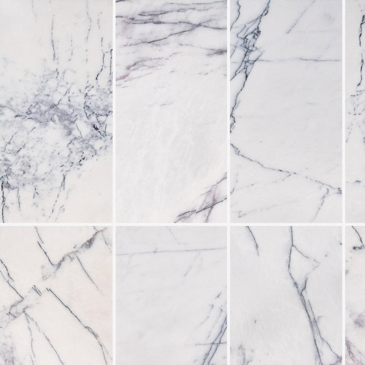 Lilac White 12x24 Honed Marble Tile