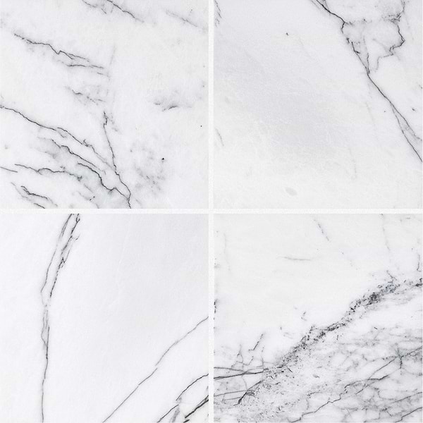 Lilac White 12x12 Honed Marble Tile