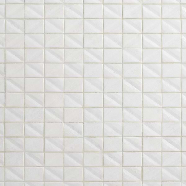 Ohana Prelude Satin 1x2" White Polished Glass Mosaic Tile