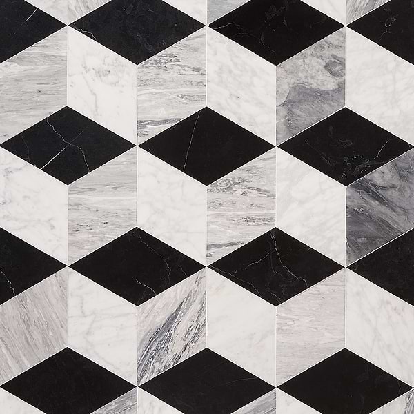 Havasar Grigio Gray 8x9 Honed Marble Mosaic Tile